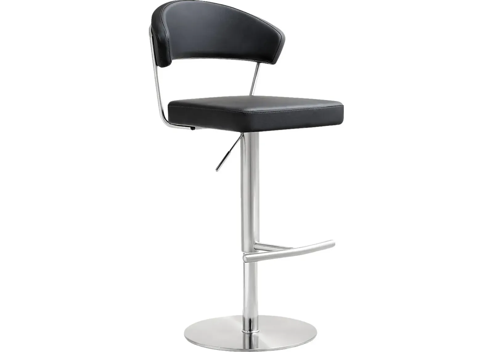 Cosmo Black Adjustable Swivel Barstool