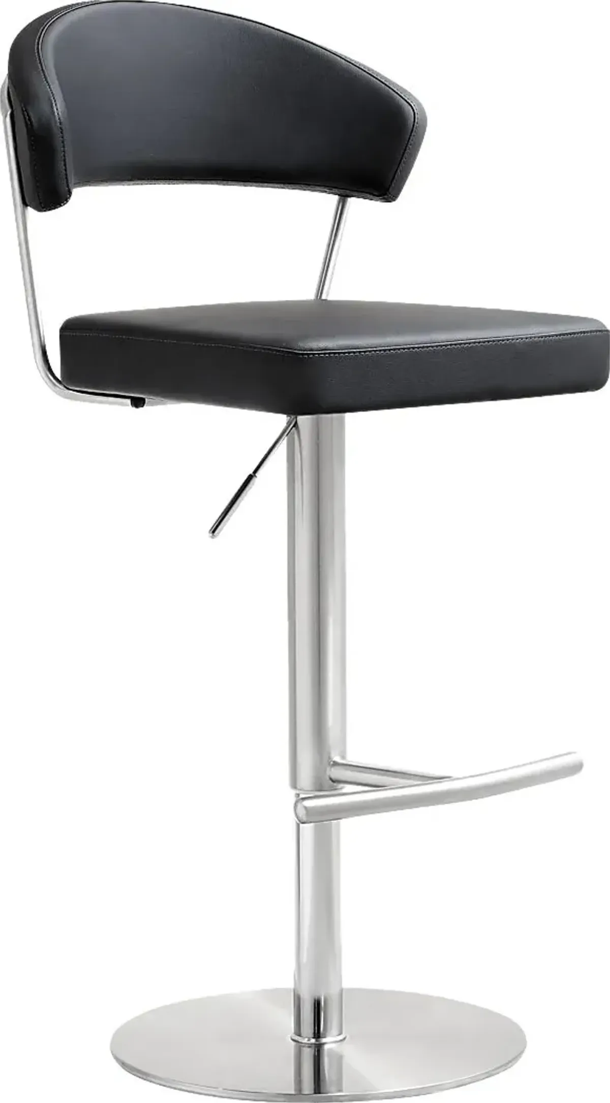 Cosmo Black Adjustable Swivel Barstool