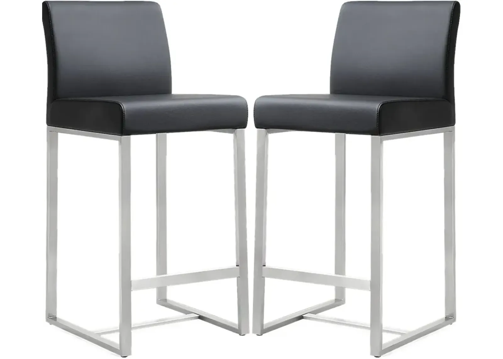 Silas Black Counter Height Stools (Set of 2)