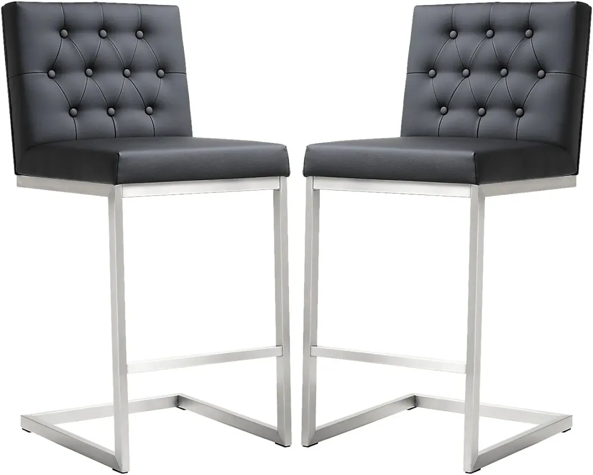 Helsinki Black Counter Height Stools (Set of 2)