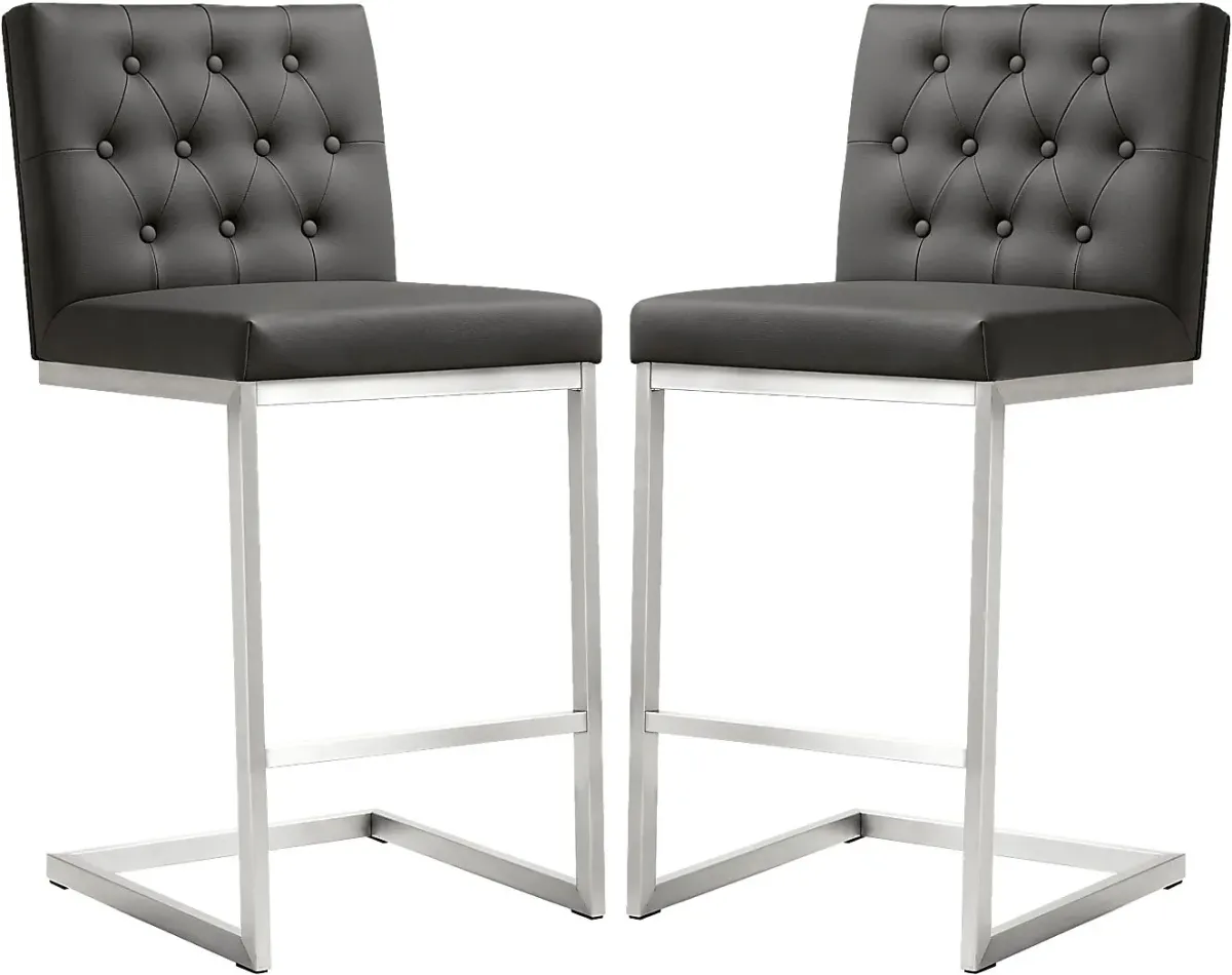 Helsinki Gray Counter Height Stools (Set of 2)