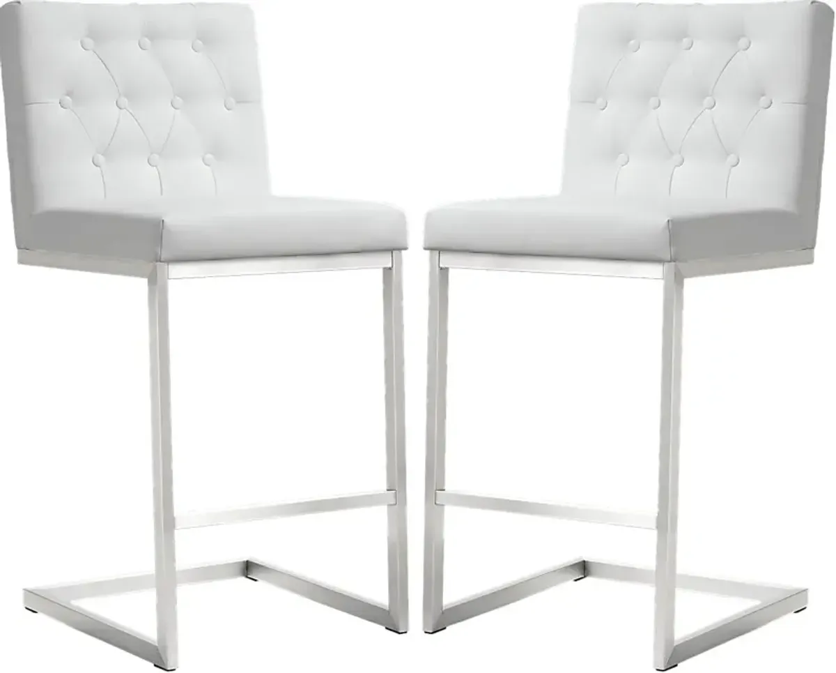 Helsinki White Counter Stool, Set of 2