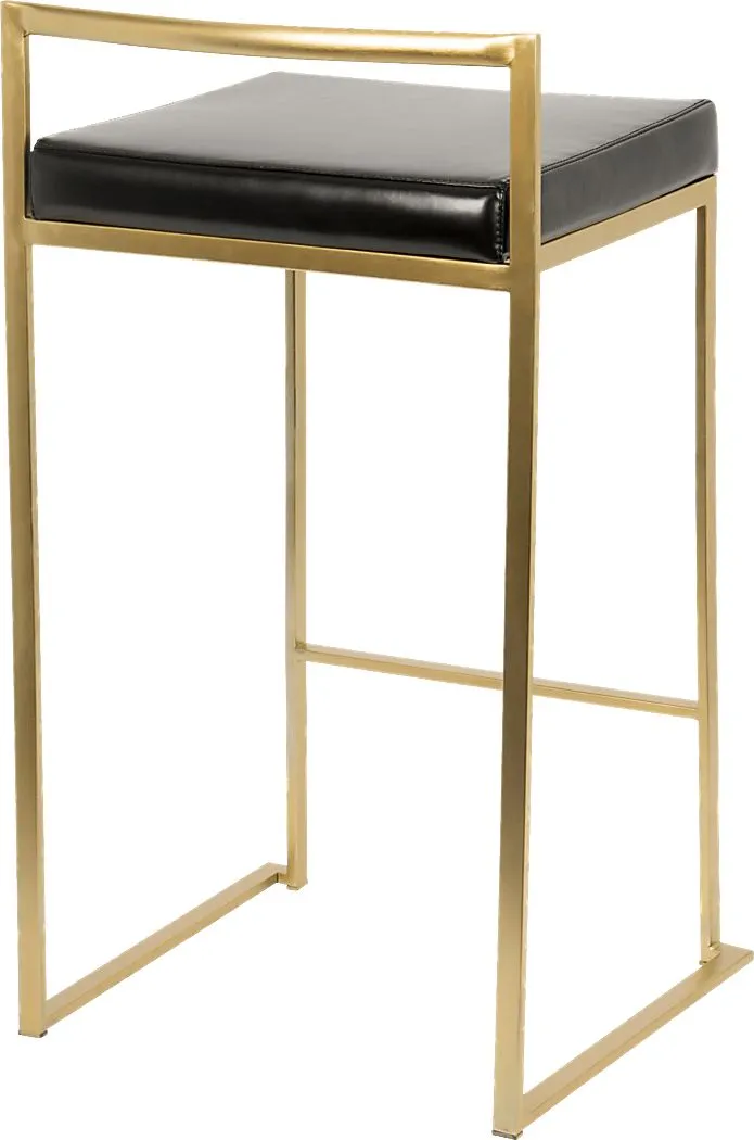 Sora Black Gold Counter Height Stool (Set of 2)