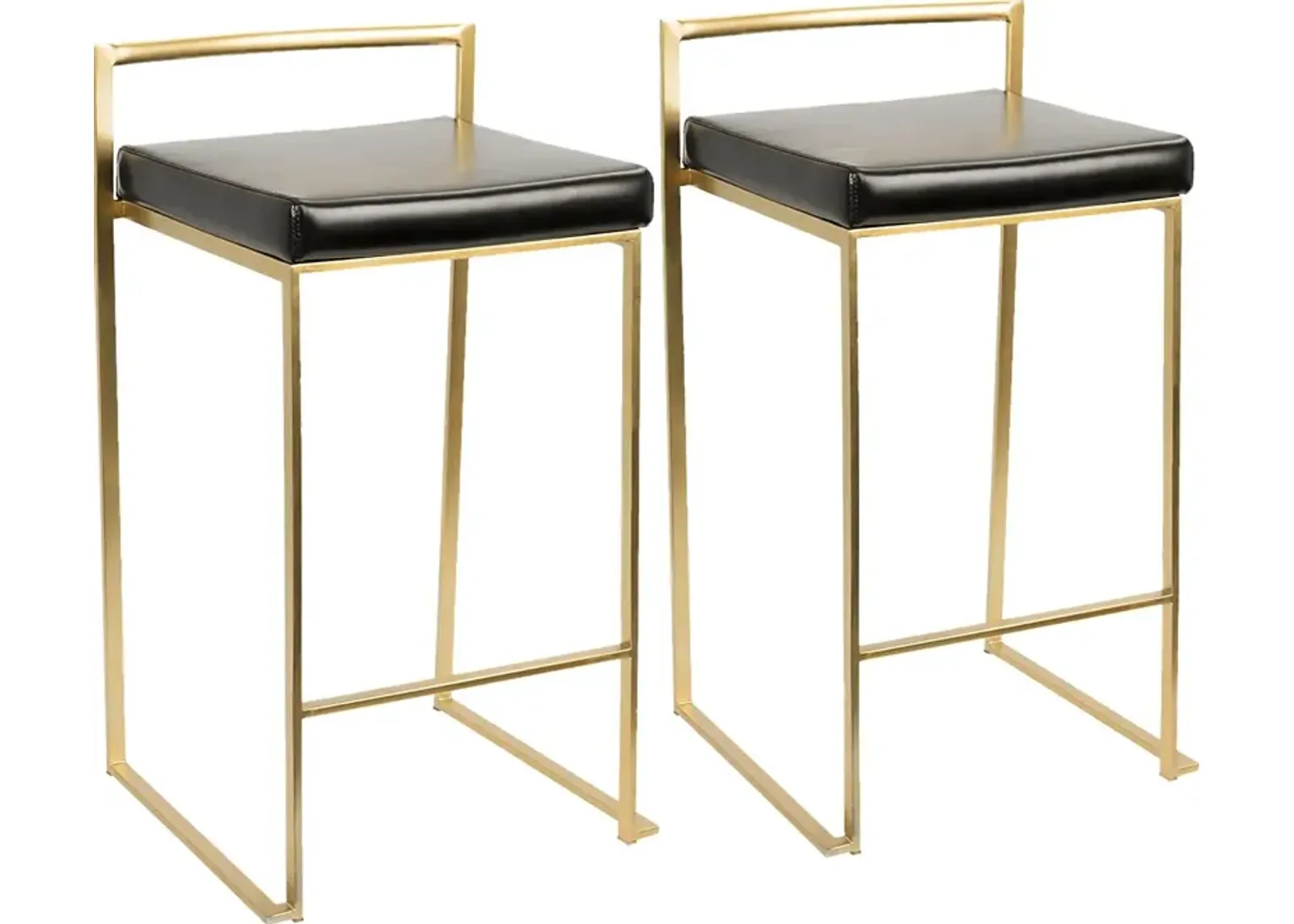 Sora Black Gold Counter Height Stool (Set of 2)