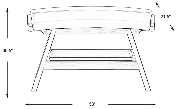 Cider Creek Vanilla Curved Bar Height Bench