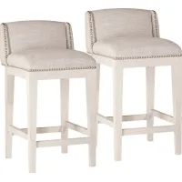 Delany White Counter Height Stool, Set of 2