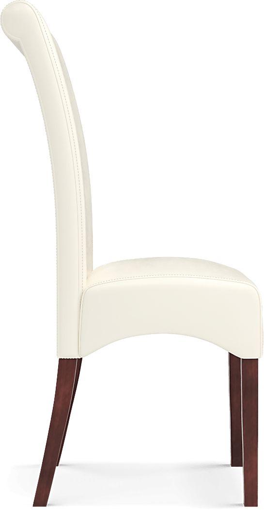Delmon Walnut 5 Pc Oval Dining Set with Ivory Chairs
