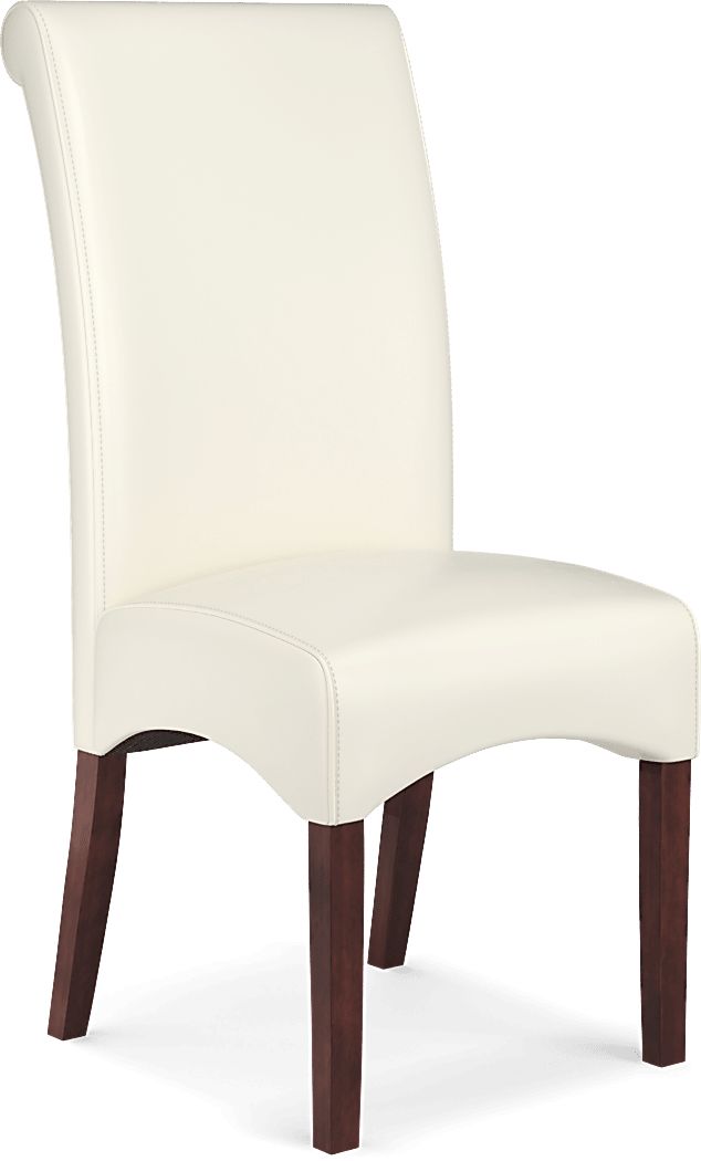 Delmon Walnut 5 Pc Oval Dining Set with Ivory Chairs