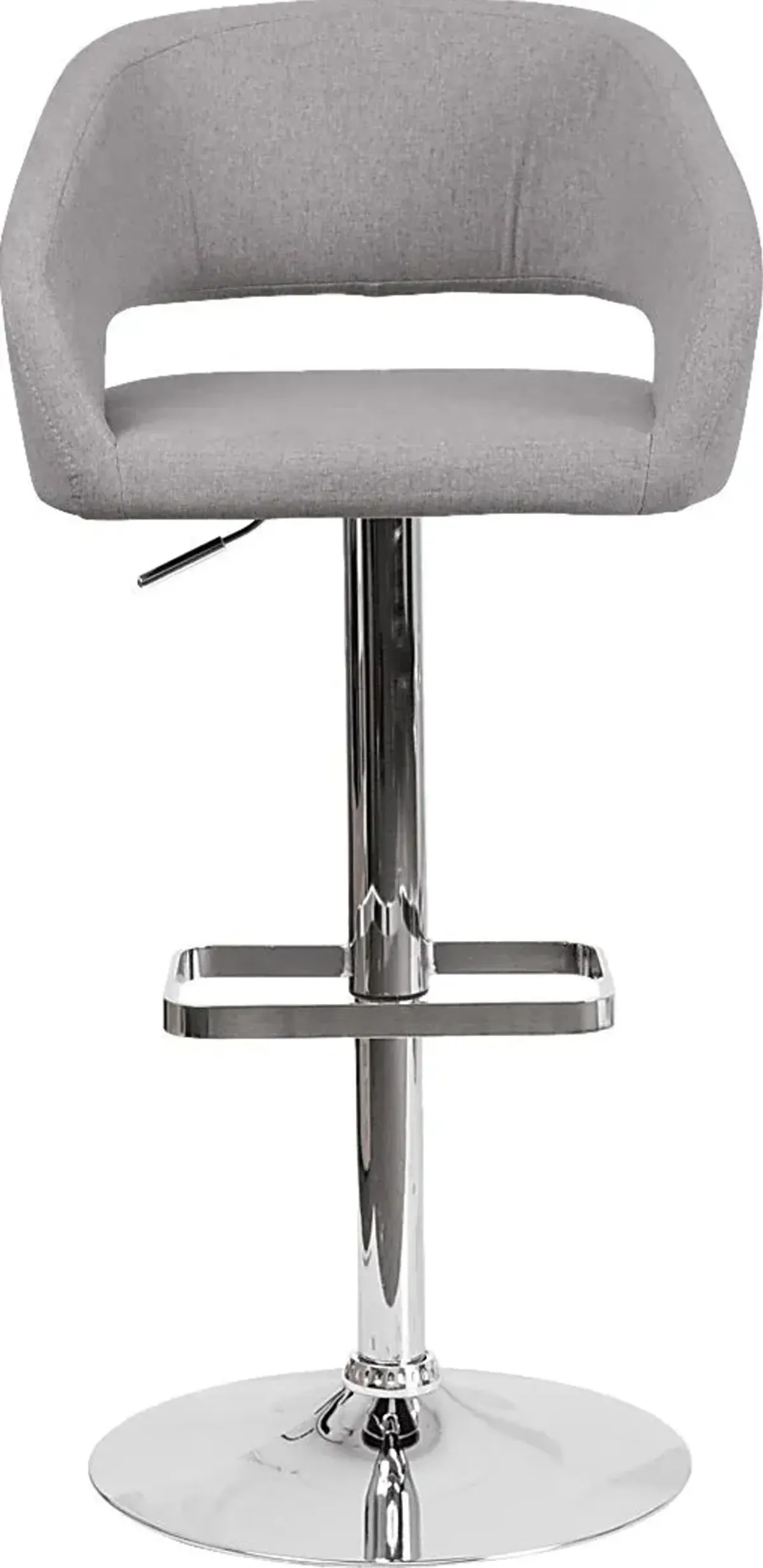 Corley Gray Plush Adjustable Swivel Barstool