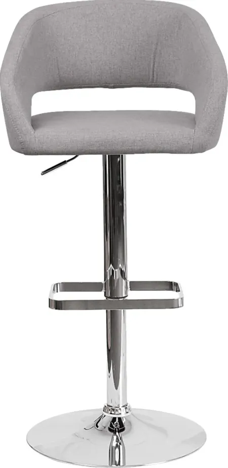 Corley Gray Plush Adjustable Swivel Barstool