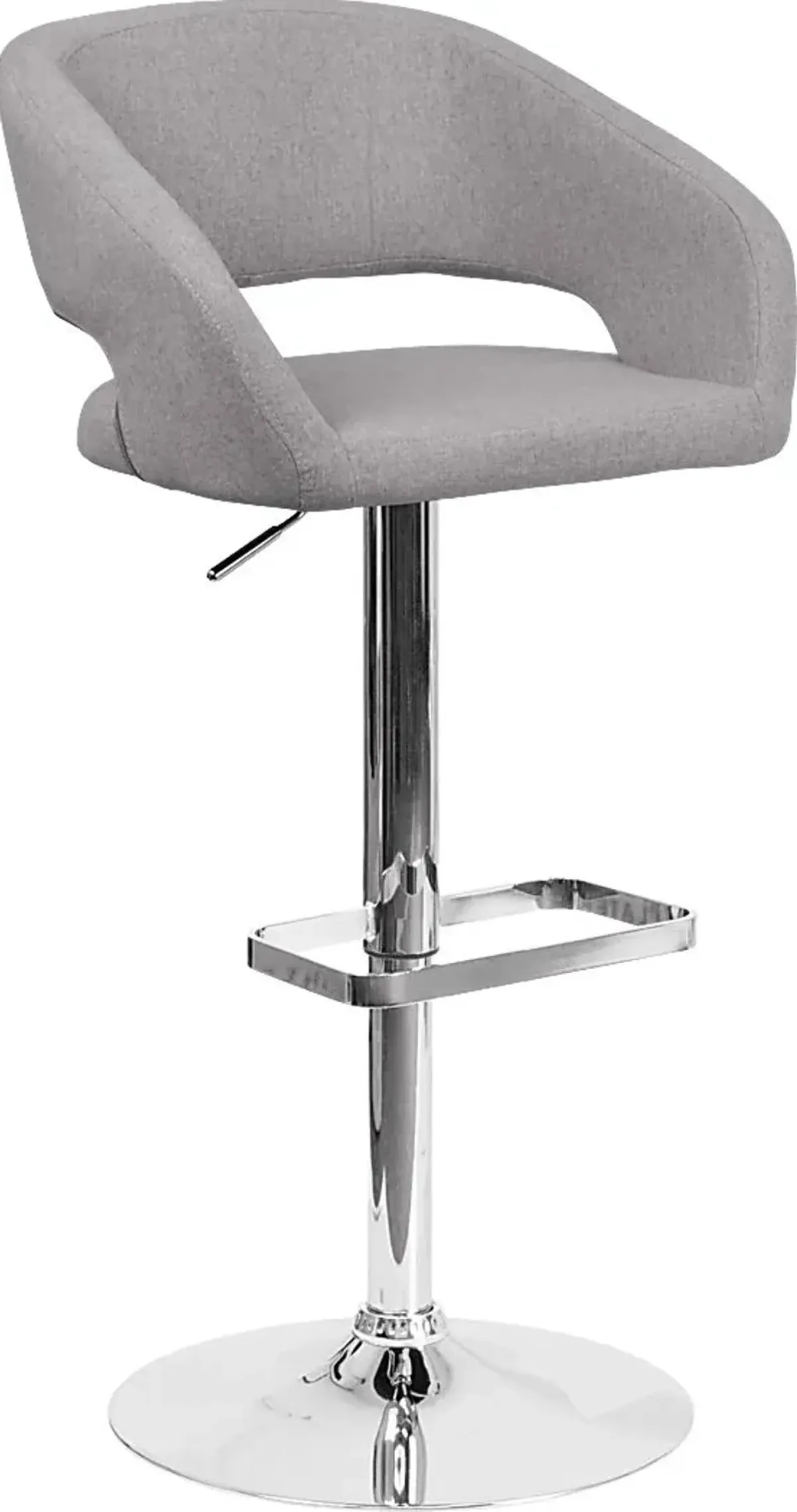 Corley Gray Plush Adjustable Swivel Barstool
