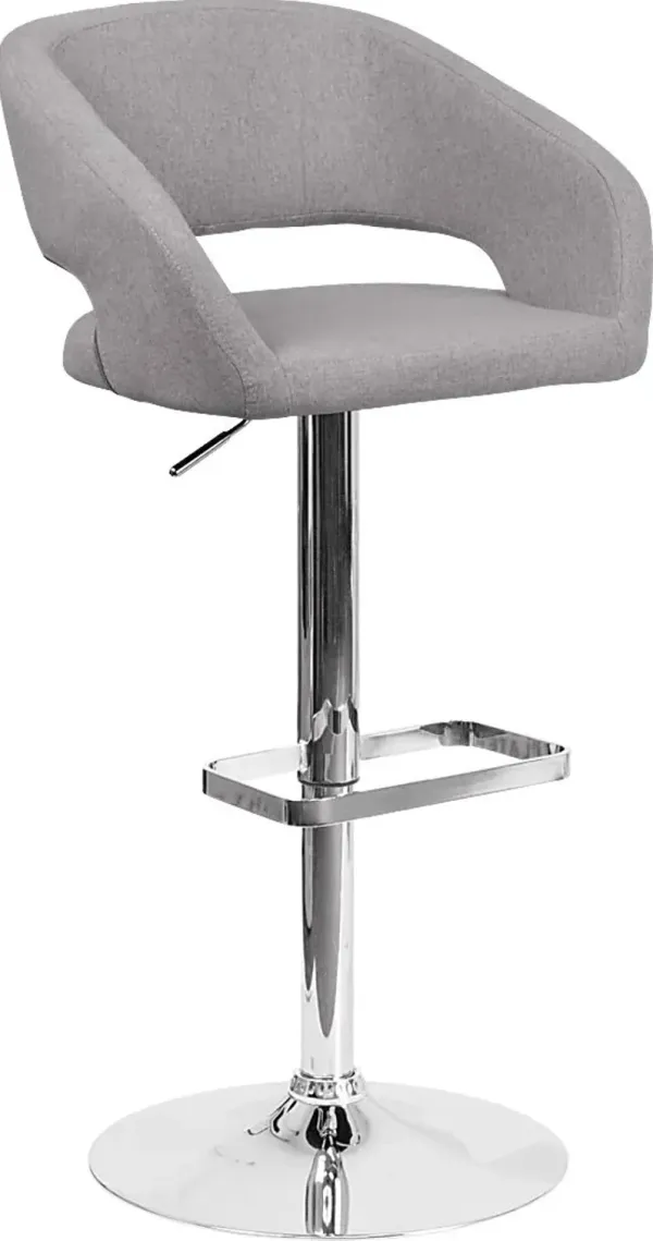 Corley Gray Plush Adjustable Swivel Barstool