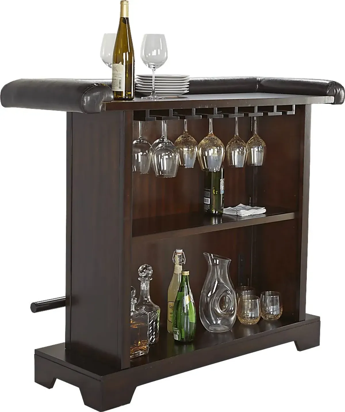 Galeno Cherry 3 Pc Bar Set with Brown Barstools