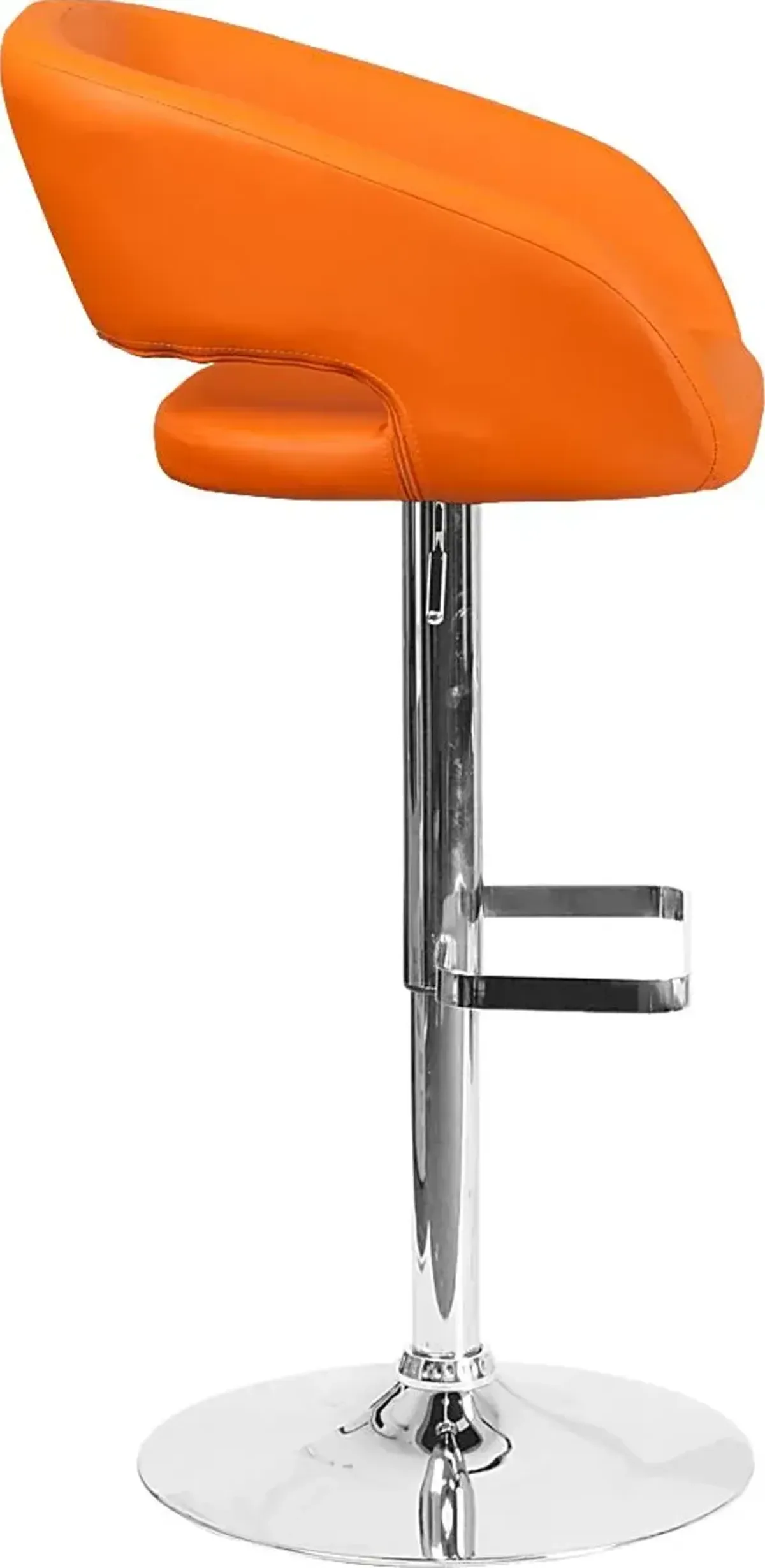 Corley Orange Ultrahyde Adjustable Swivel Barstool