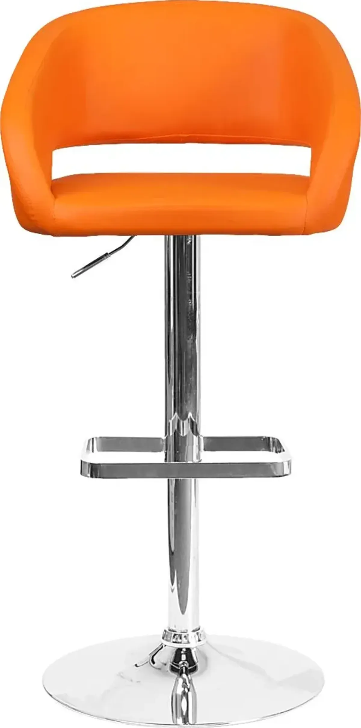 Corley Orange Ultrahyde Adjustable Swivel Barstool