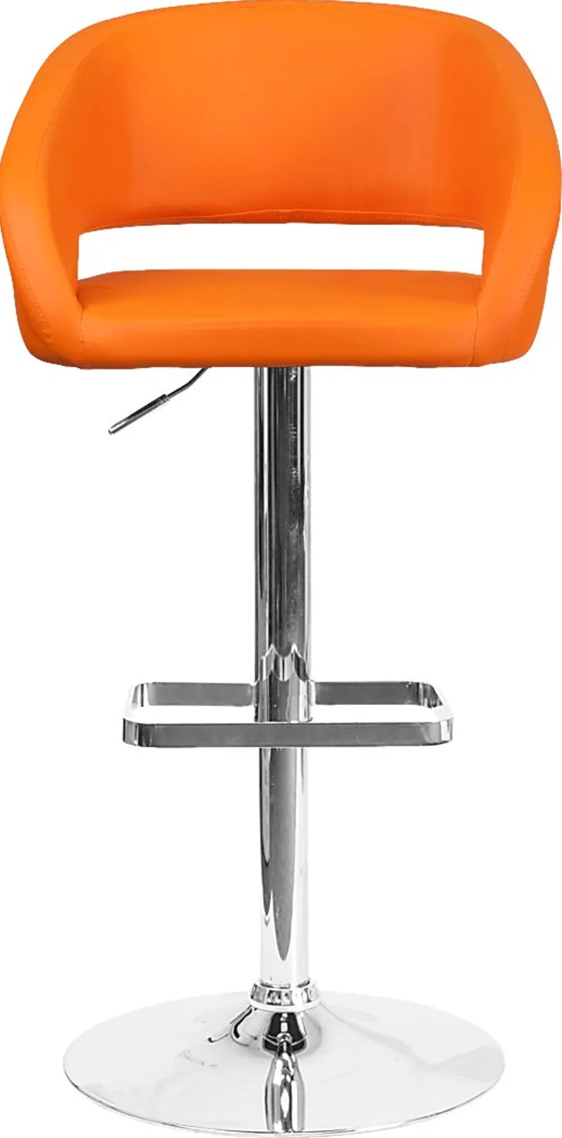 Corley Orange Ultrahyde Adjustable Swivel Barstool