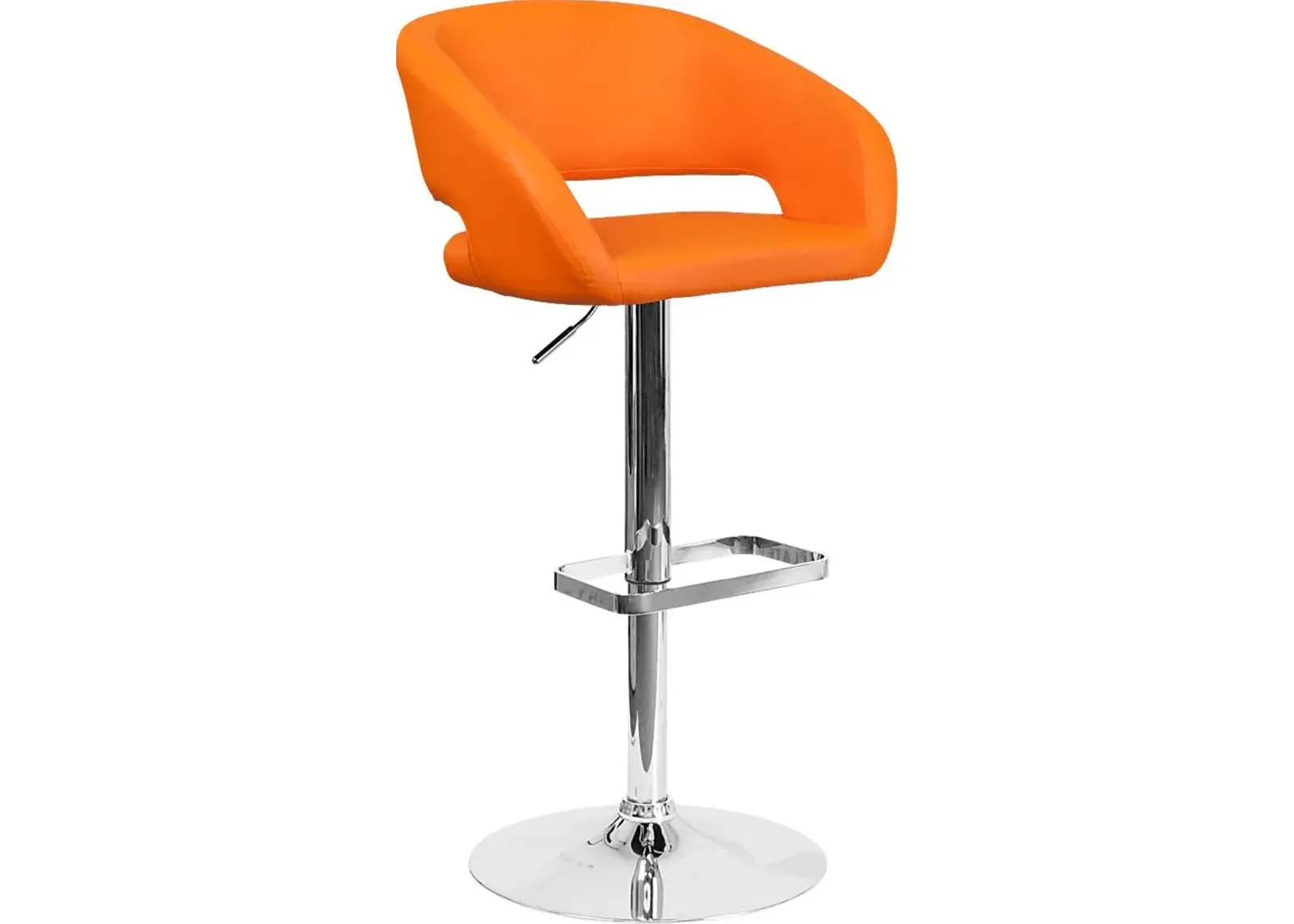 Corley Orange Ultrahyde Adjustable Swivel Barstool