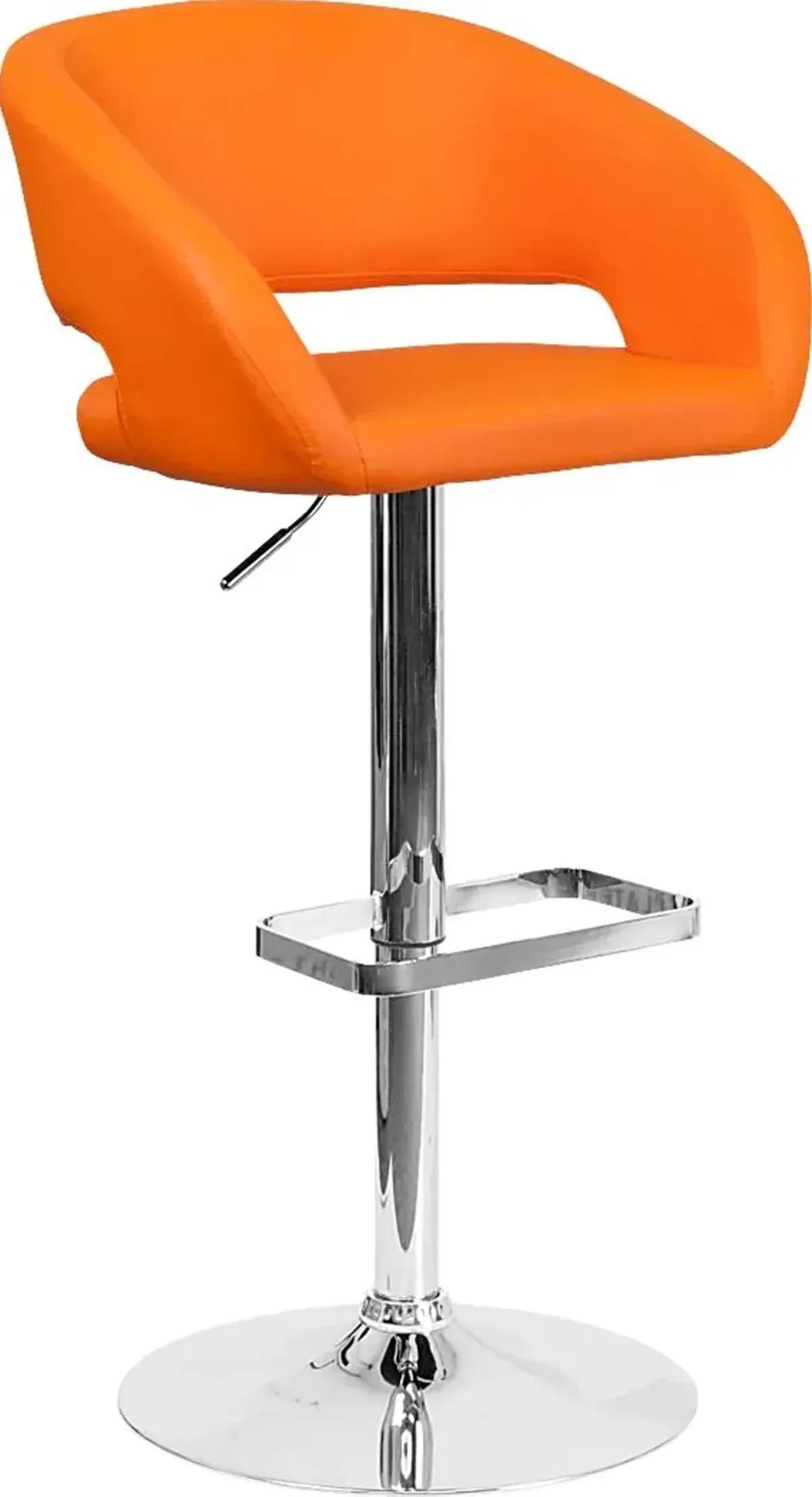 Corley Orange Ultrahyde Adjustable Swivel Barstool