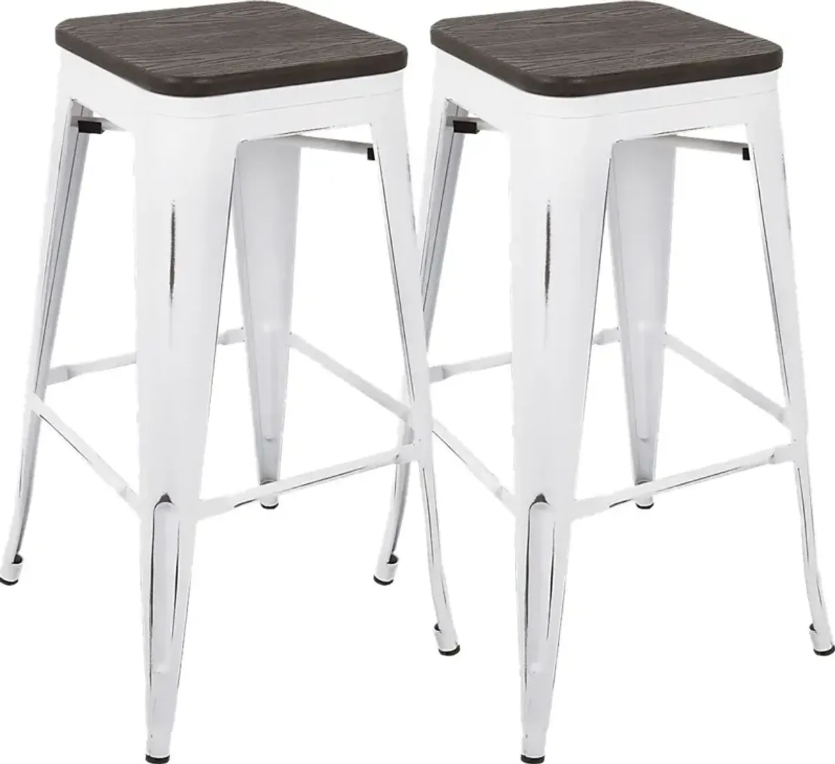 Aldersyde White Barstool (Set of 2)