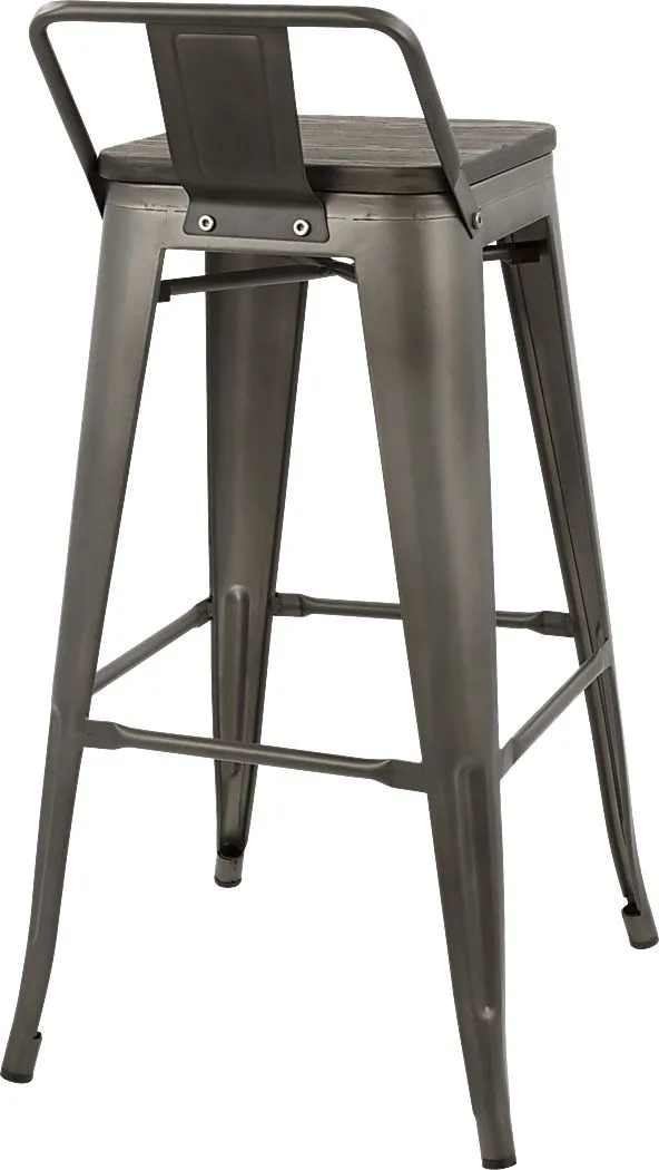 Aldersyde Espresso Low Back Barstool (Set of 2)