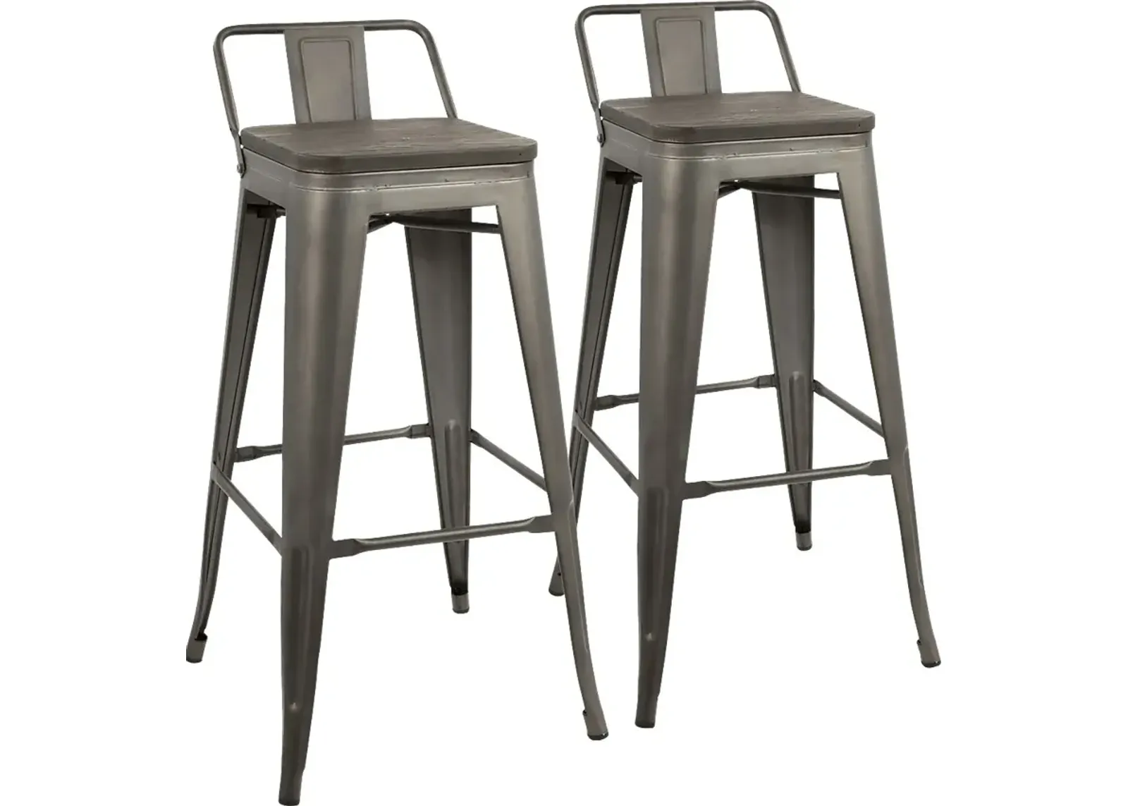 Aldersyde Espresso Low Back Barstool (Set of 2)