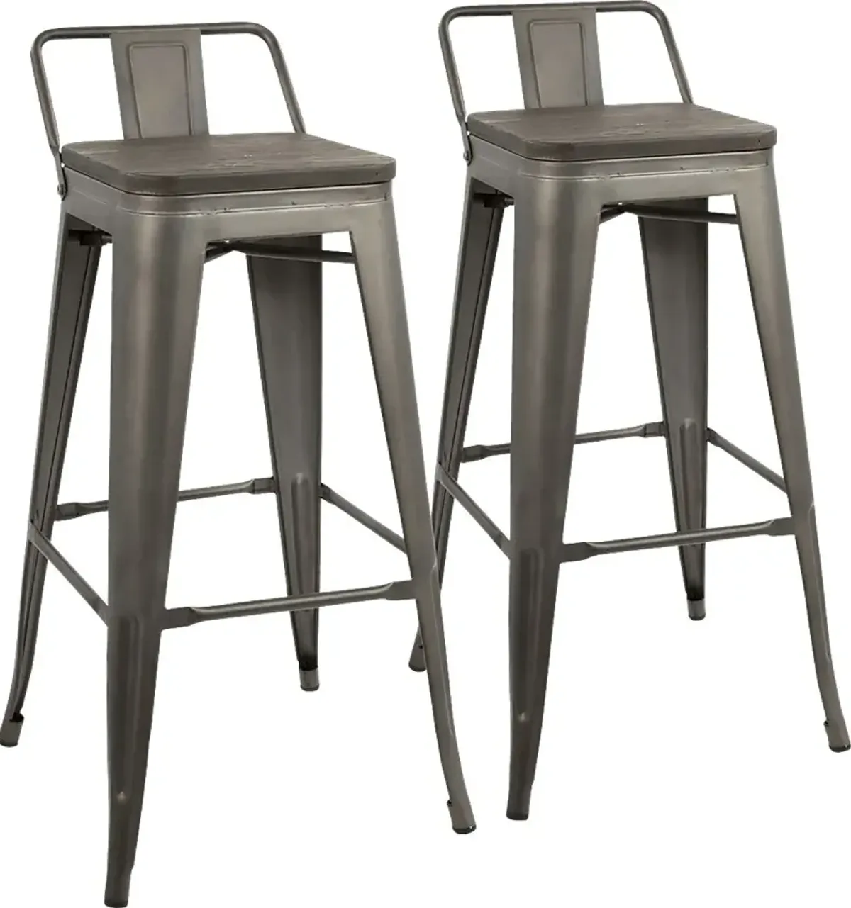 Aldersyde Espresso Low Back Barstool (Set of 2)