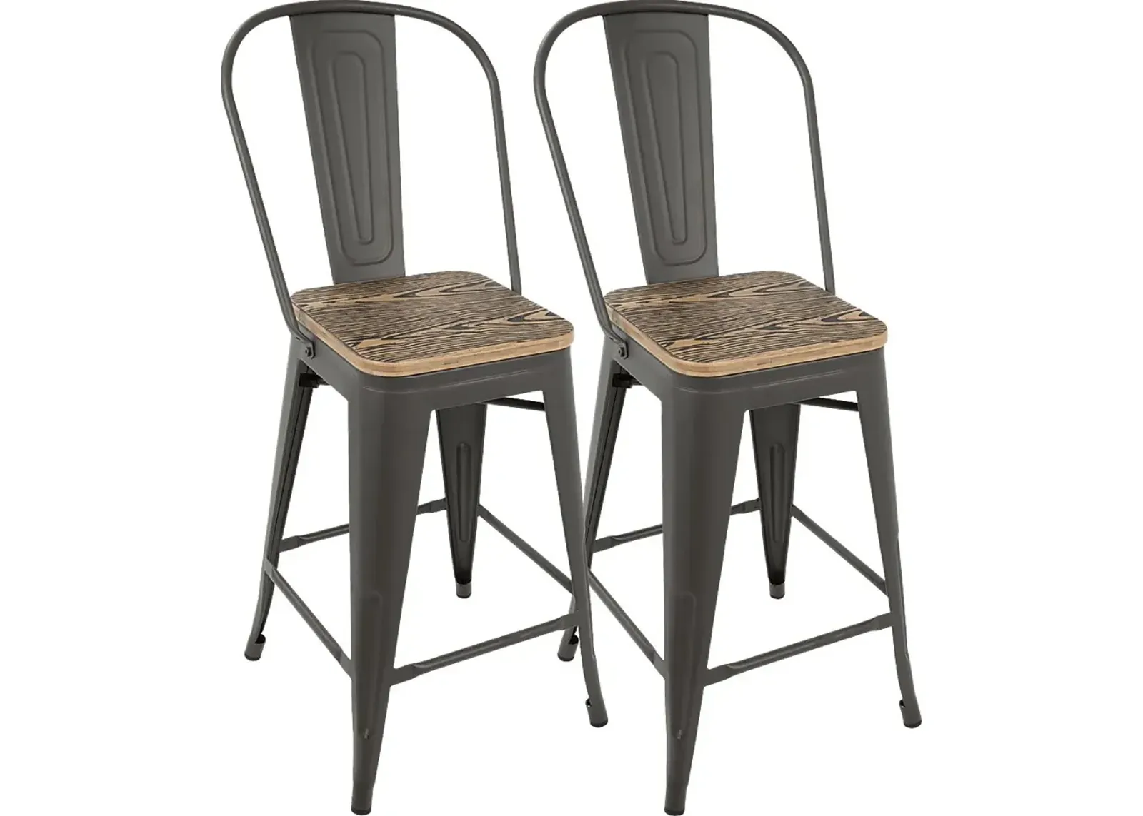 Aldersyde Brown High Back Counter Height Stool (Set of 2)