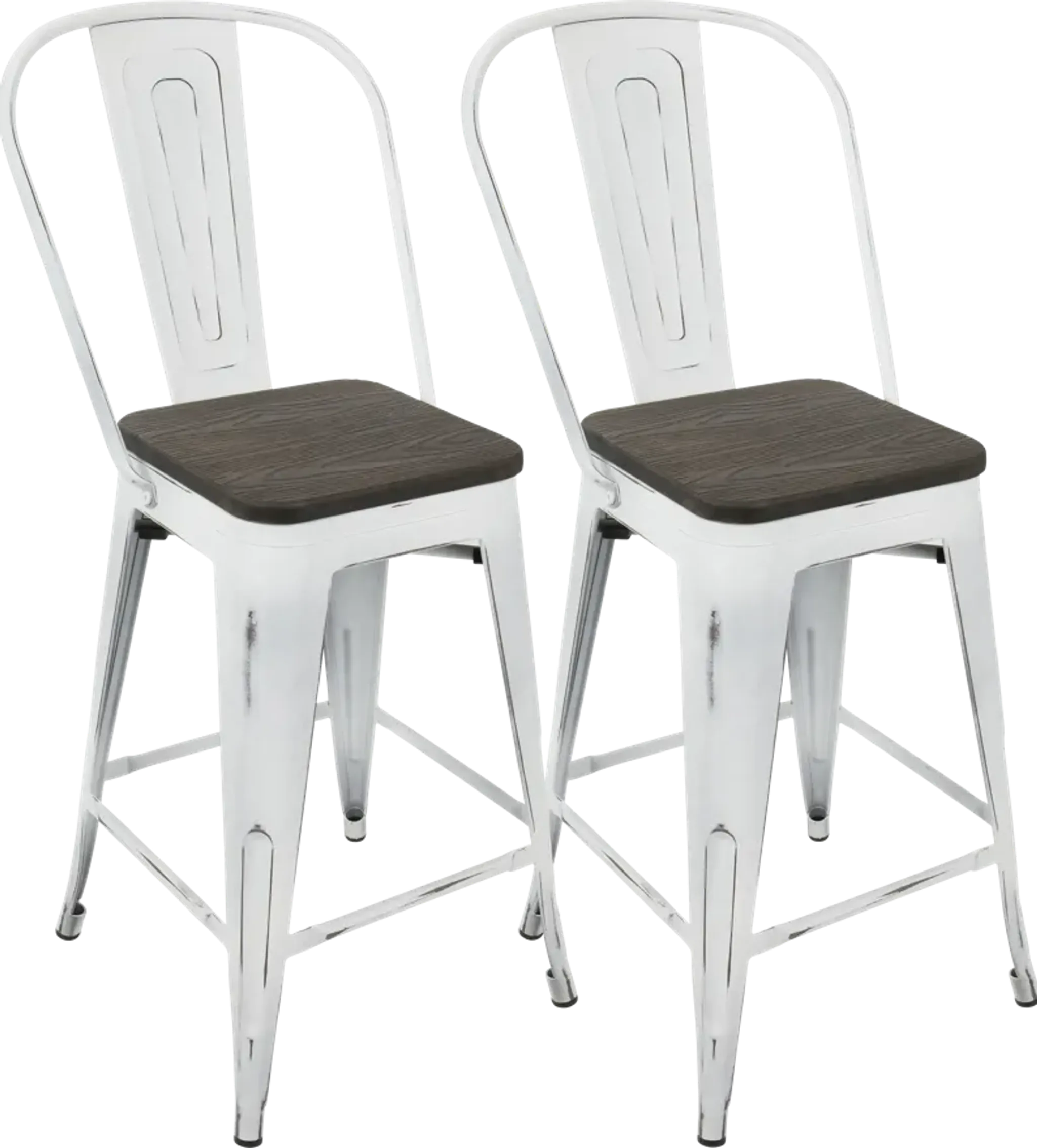 Aldersyde White High Back Counter Height Stool Set Of 2 Rooms To Go ...