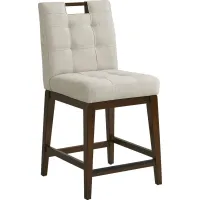 Walstead Place Beige Upholstered Counter Height Barstool