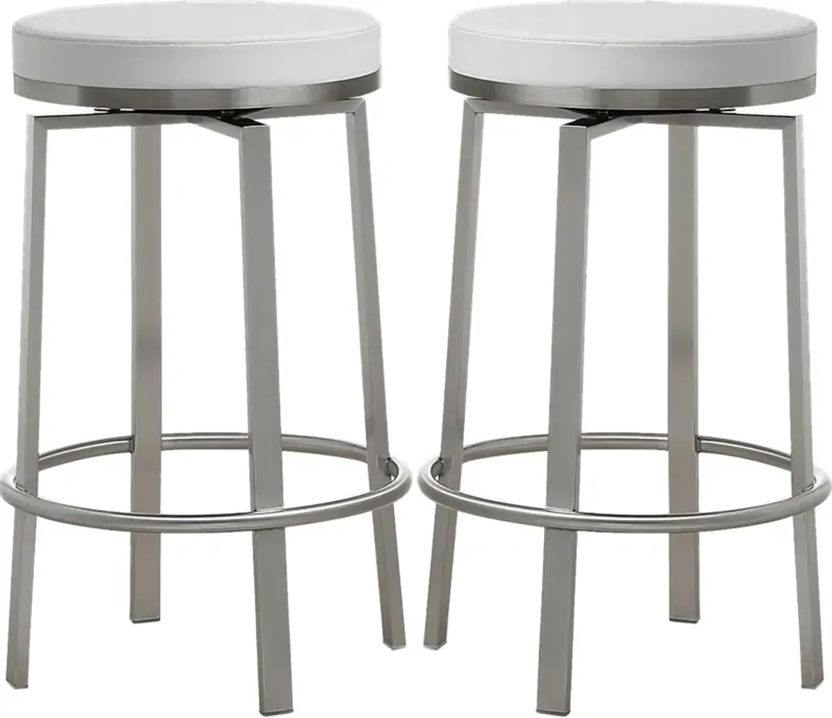 Rourke White Counter Height Swivel Stool, Set of 2