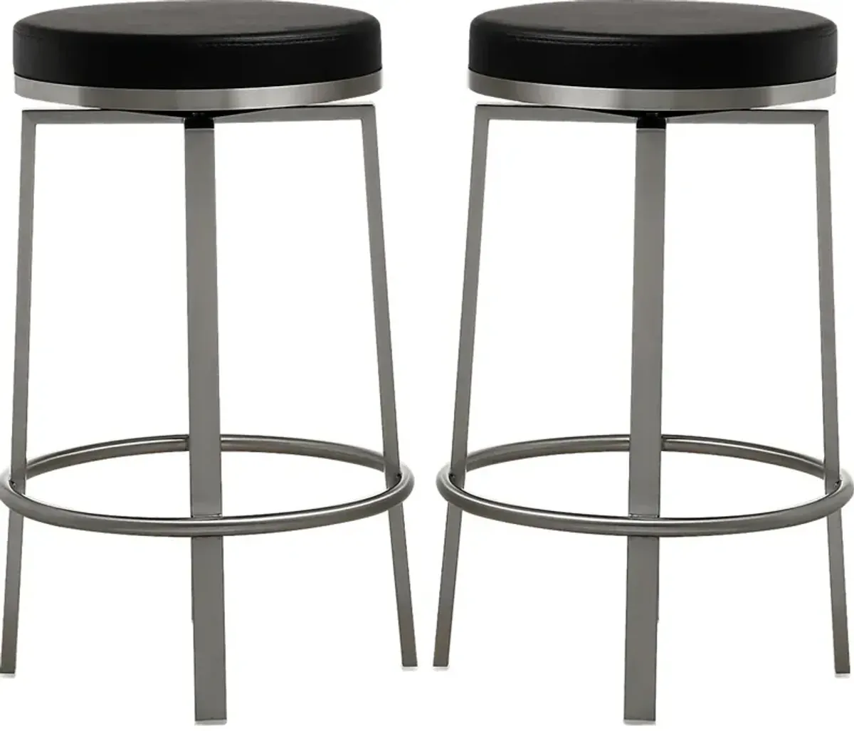 Rourke Black Counter Height Swivel Stool, Set of 2