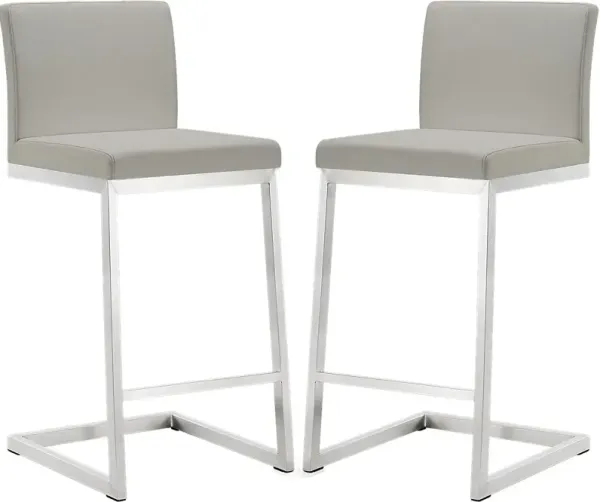 Polaris Light Gray Counter Height Stool, Set of 2
