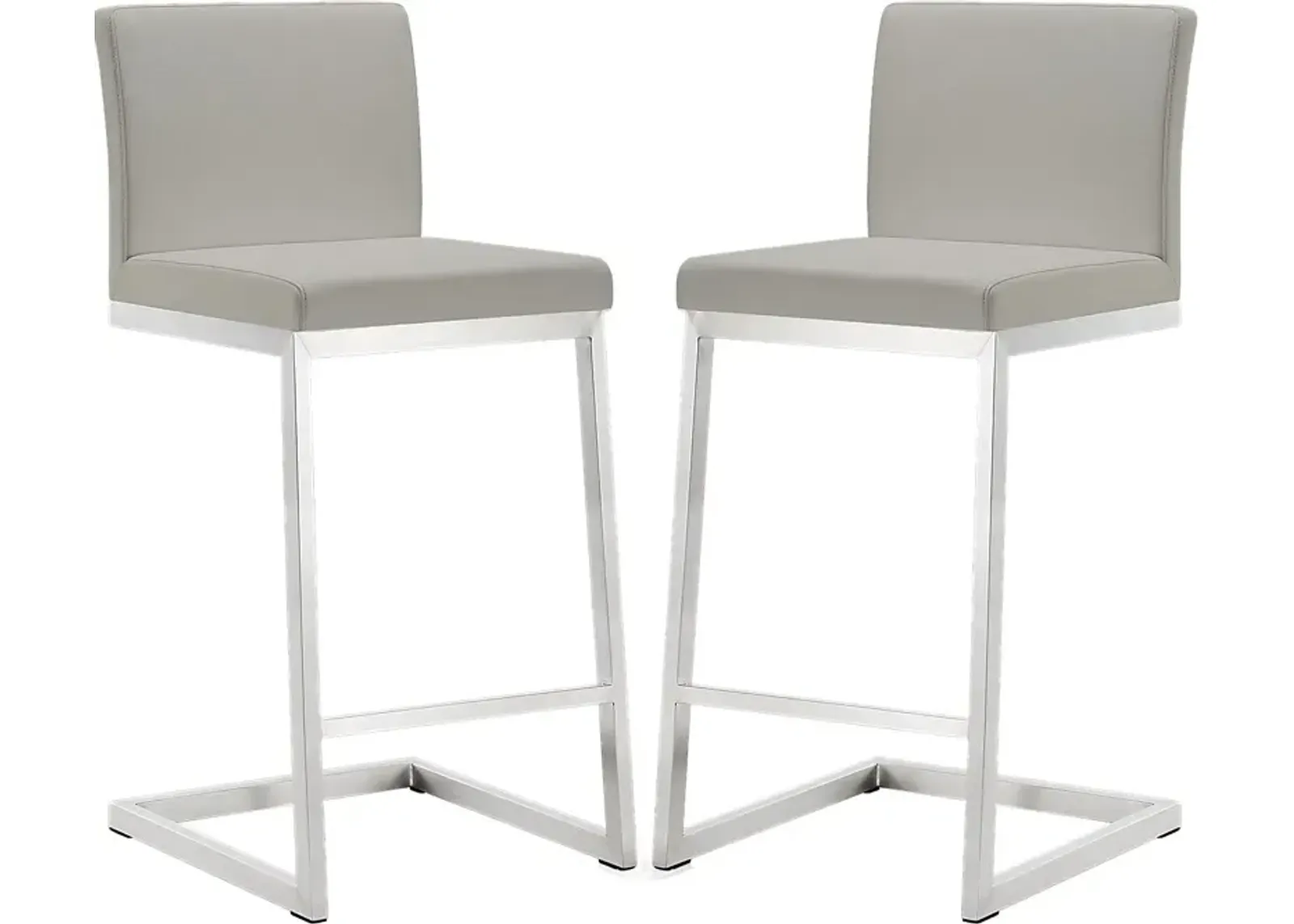 Polaris Light Gray Counter Height Stool, Set of 2