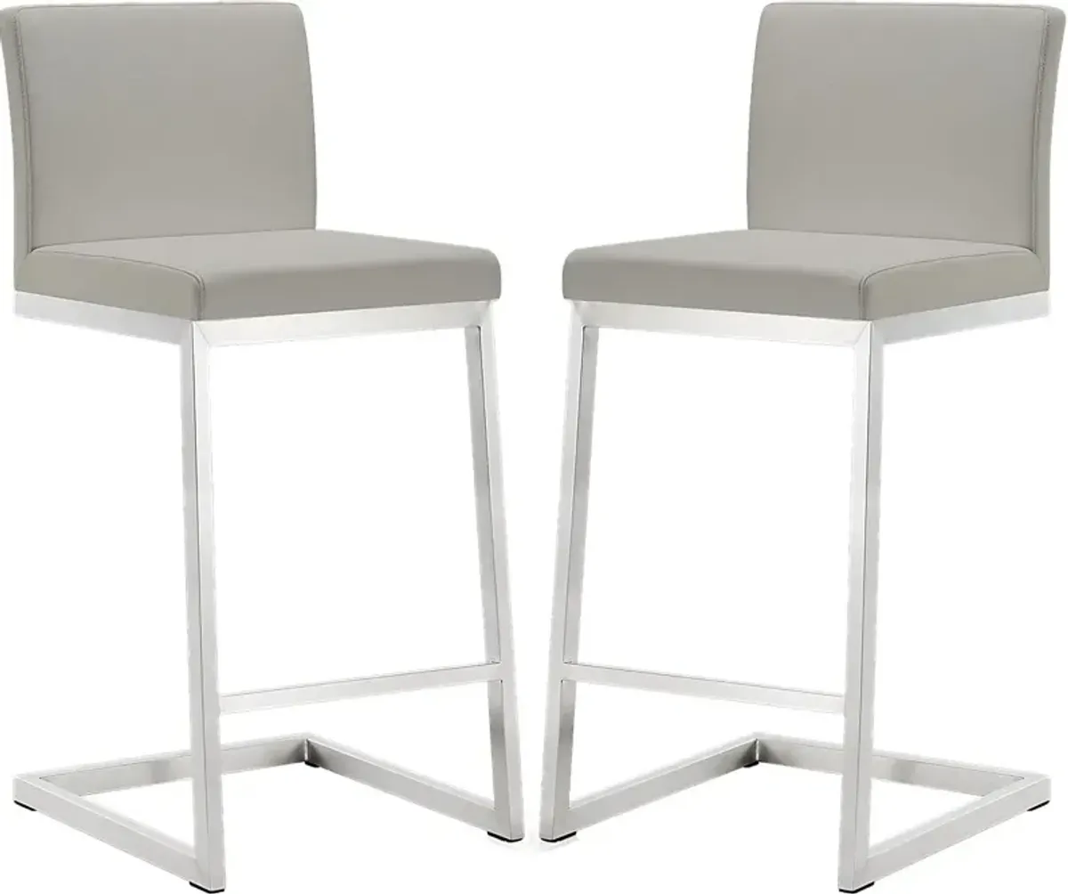 Polaris Light Gray Counter Height Stool, Set of 2