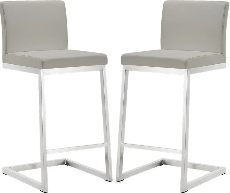 Polaris Light Gray Counter Height Stool, Set of 2