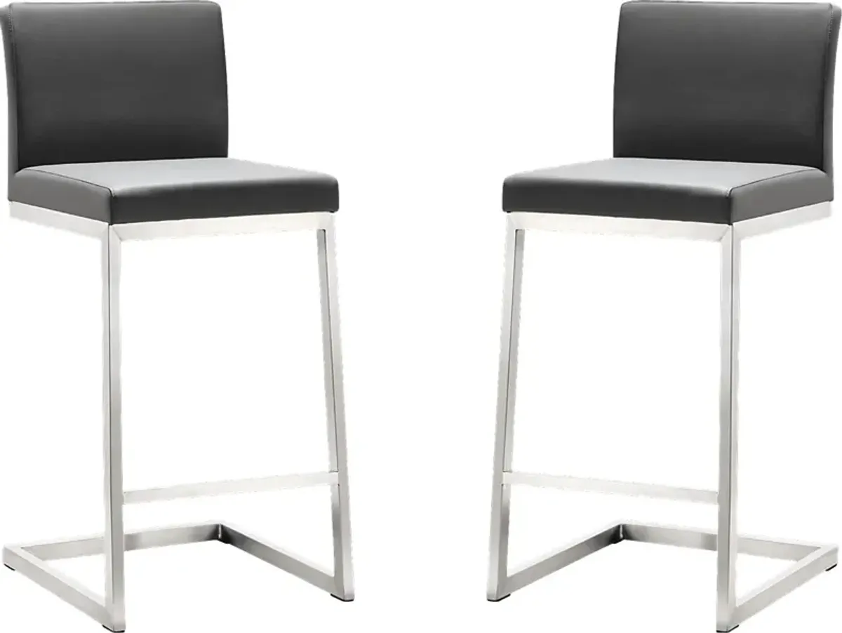 Polaris Gray Counter Height Stool, Set of 2