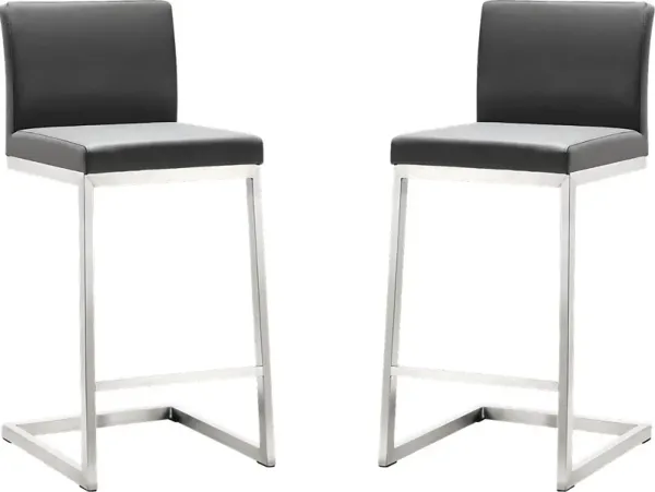 Polaris Gray Counter Height Stool, Set of 2