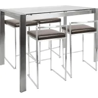 Sora Brown Counter Height Table Set