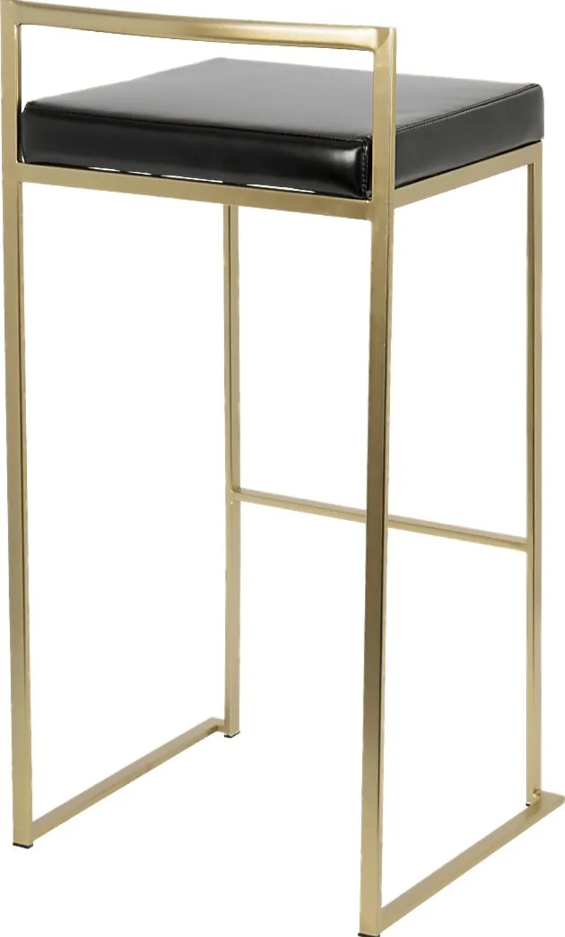 Sora Black Gold Barstool (Set of 2)