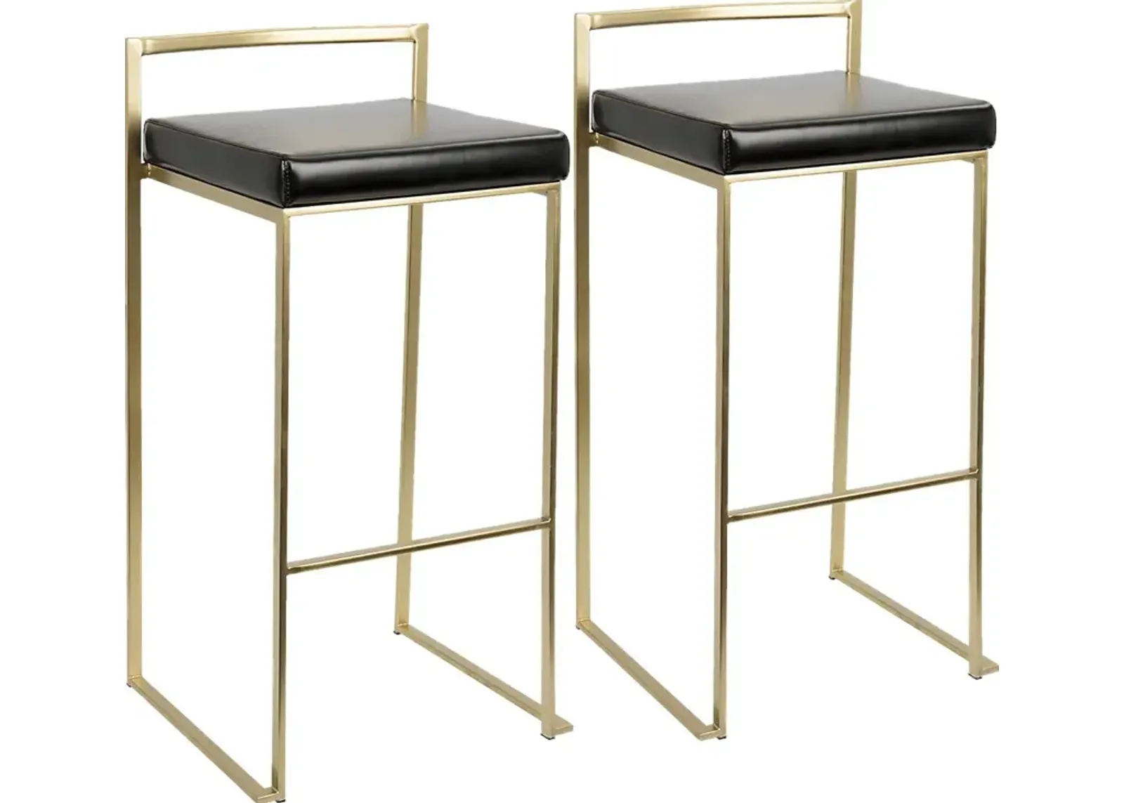 Sora Black Gold Barstool (Set of 2)