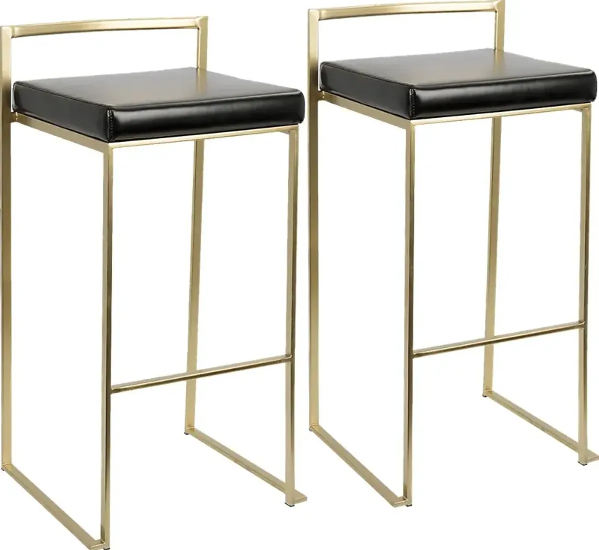 Sora Black Gold Barstool (Set of 2)