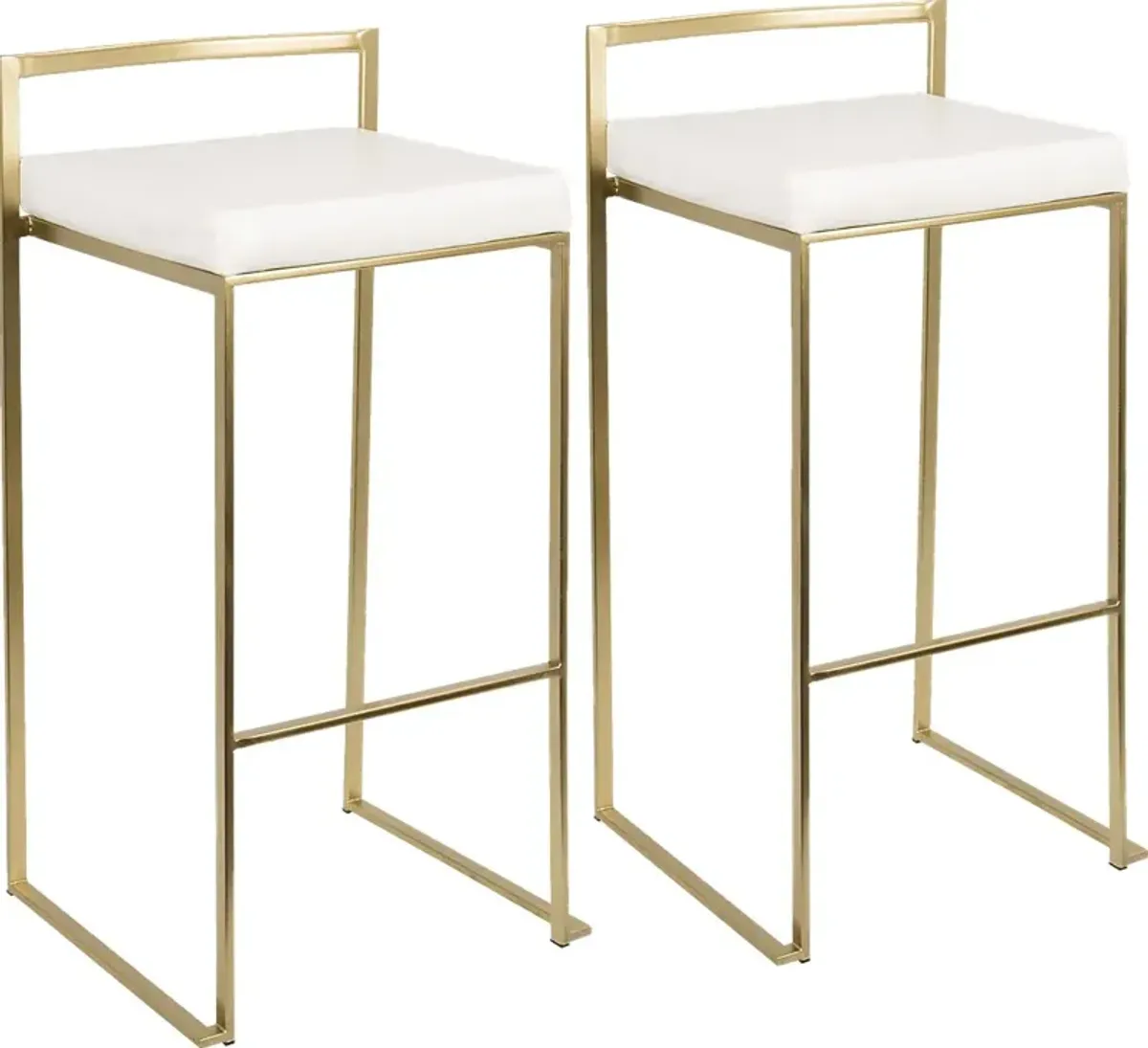 Sora White Gold Barstool (Set of 2)