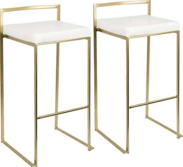 Sora White Gold Barstool (Set of 2)