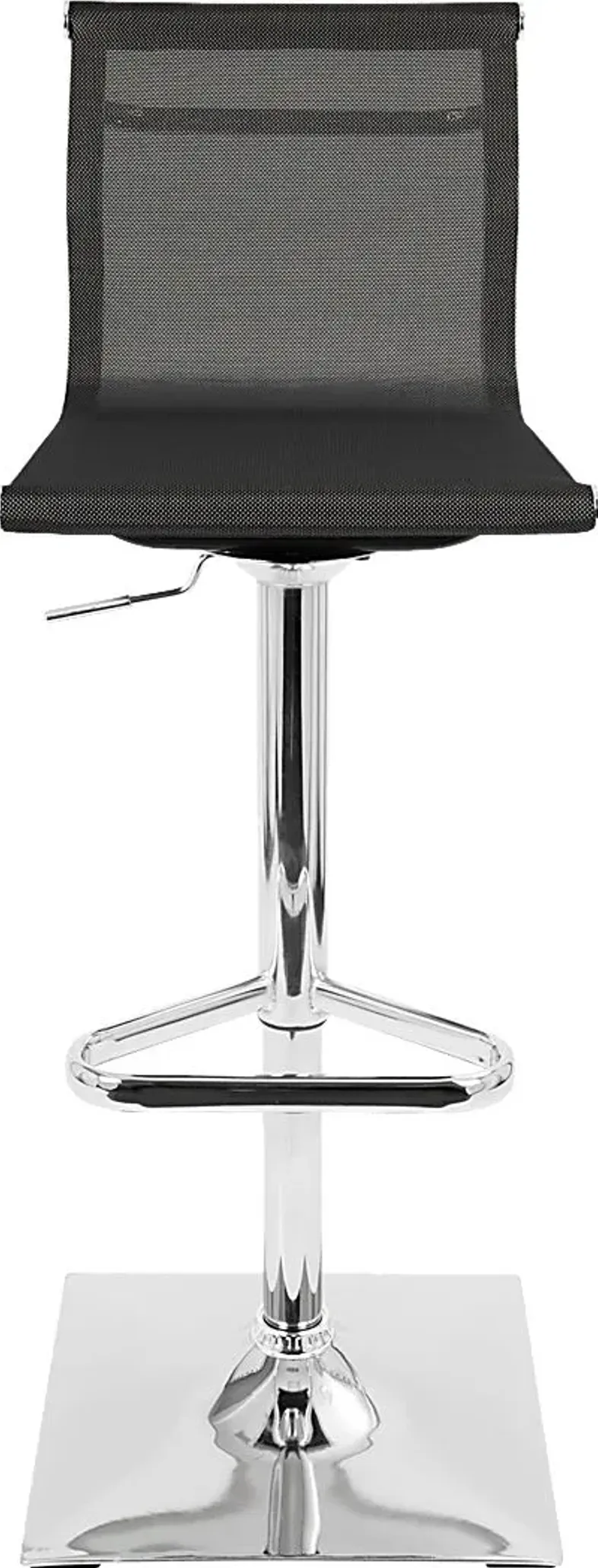 Avrum Black Chrome Adjustable Swivel Barstool