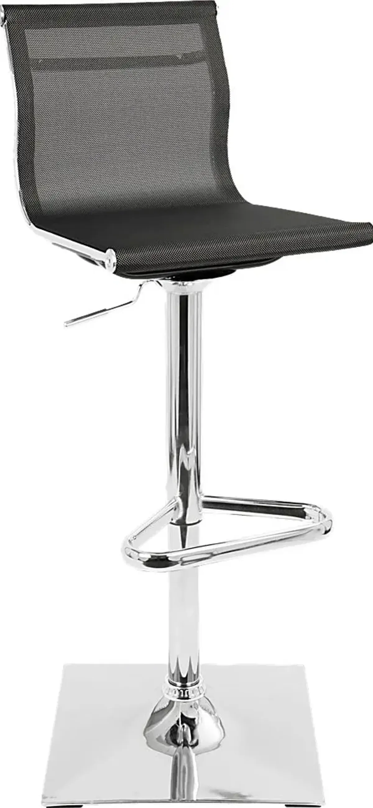 Avrum Black Chrome Adjustable Swivel Barstool