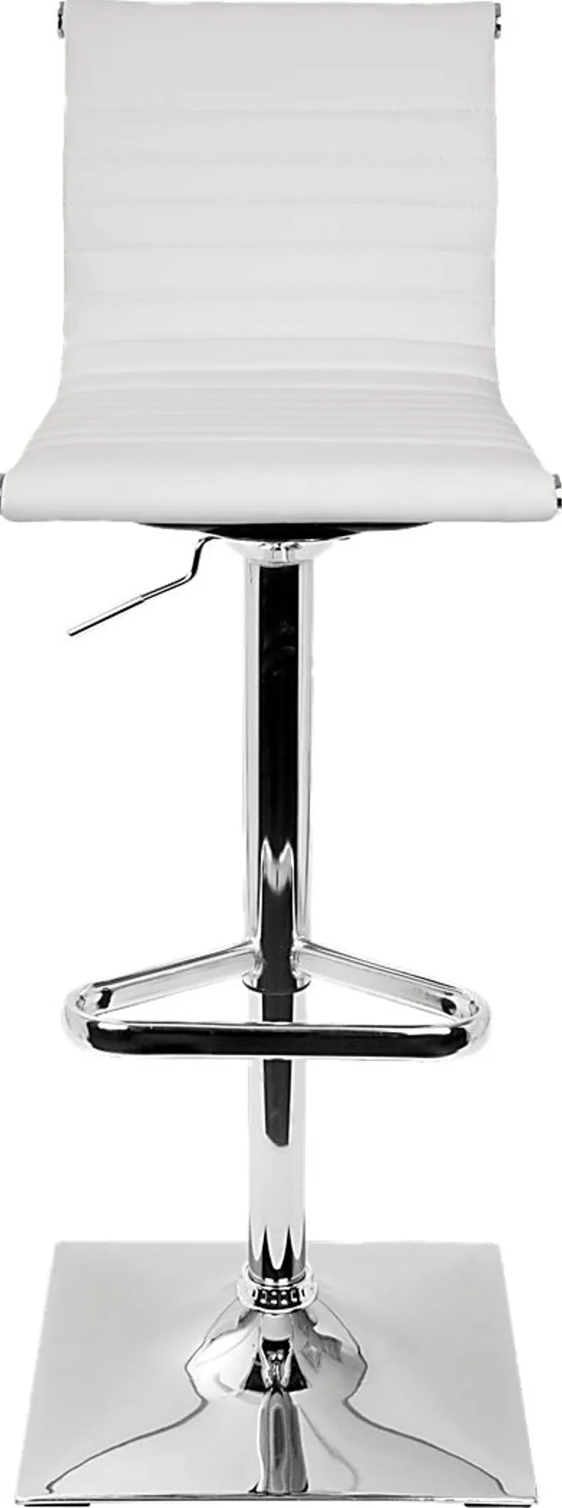 Hampden White Chrome Adjustable Swivel Barstool