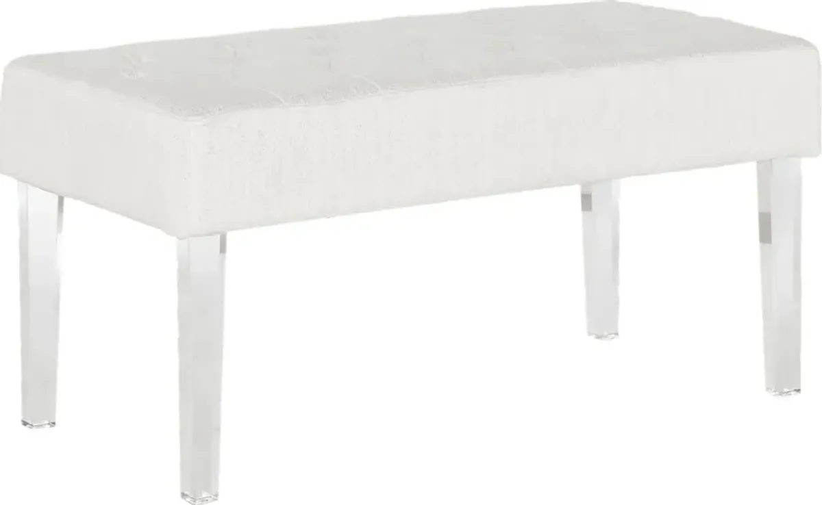 Essner White Accent Bench