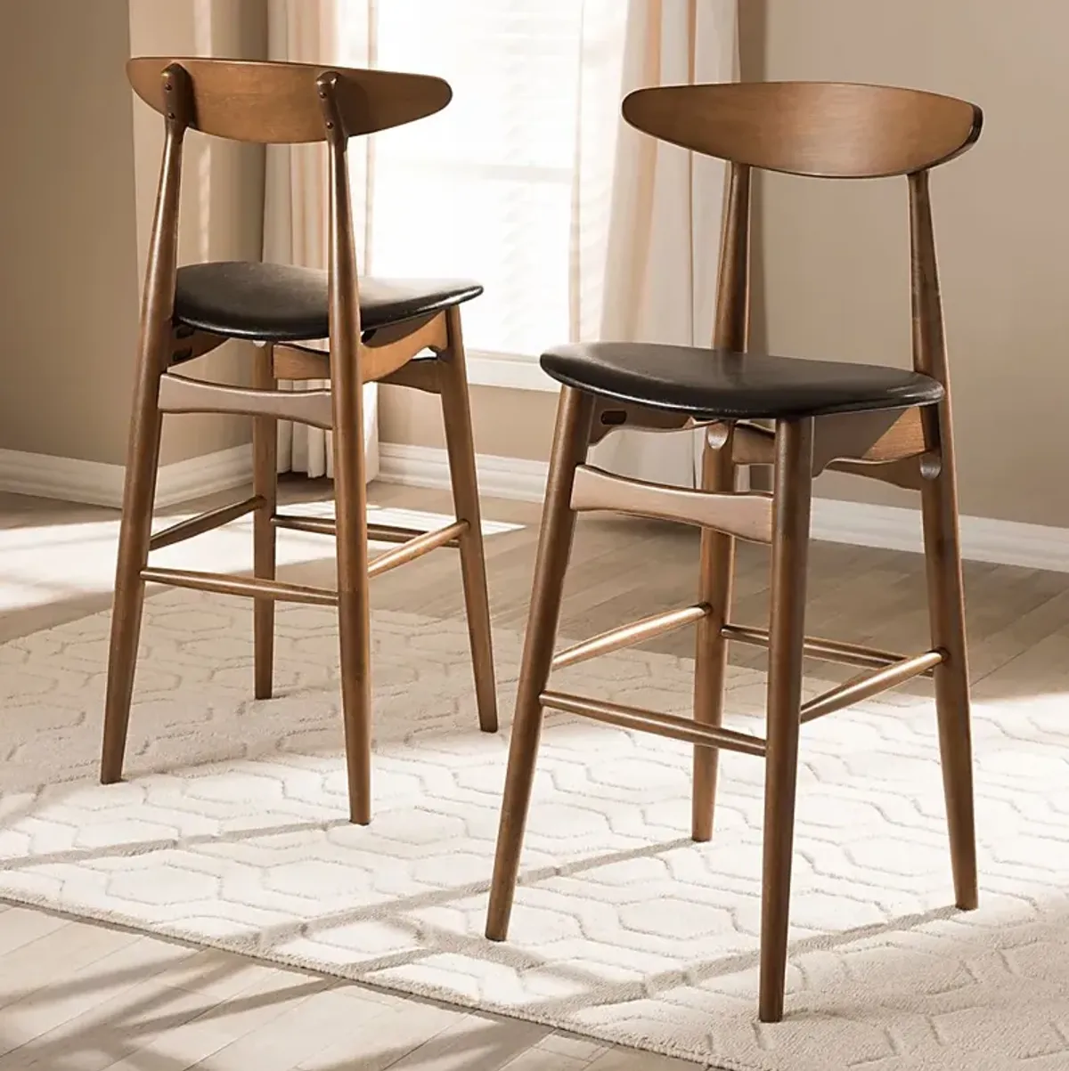 Allumbaugh Black Barstool (Set of 2)