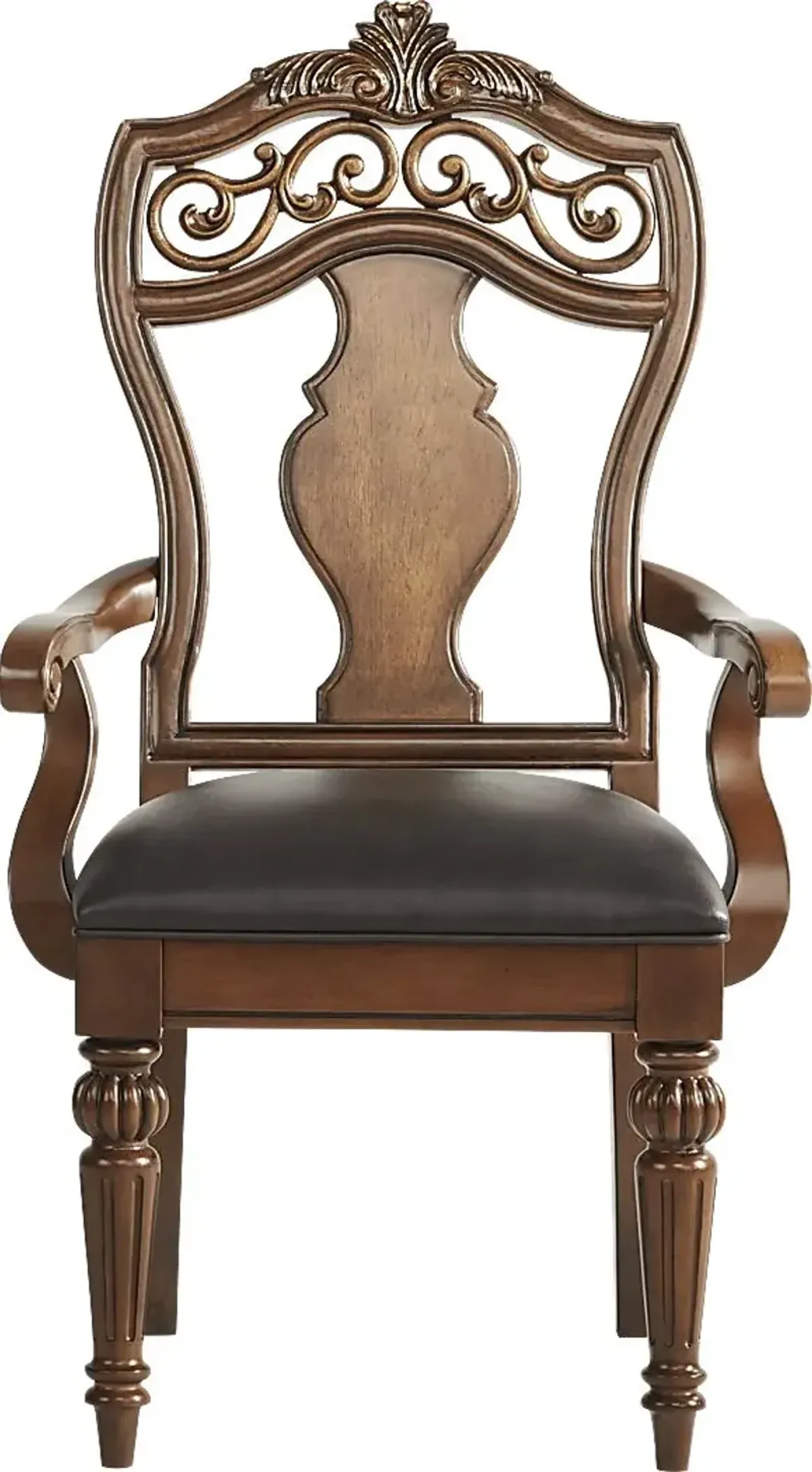 Handly Manor Pecan Wood Back Arm Chair