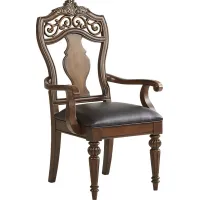 Handly Manor Pecan Wood Back Arm Chair